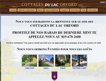 Tablet Screenshot of cottagesdulacorford.com